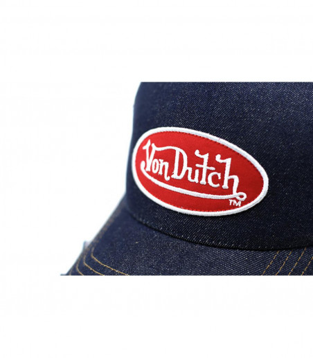 Denim Von Dutch cap with red pat